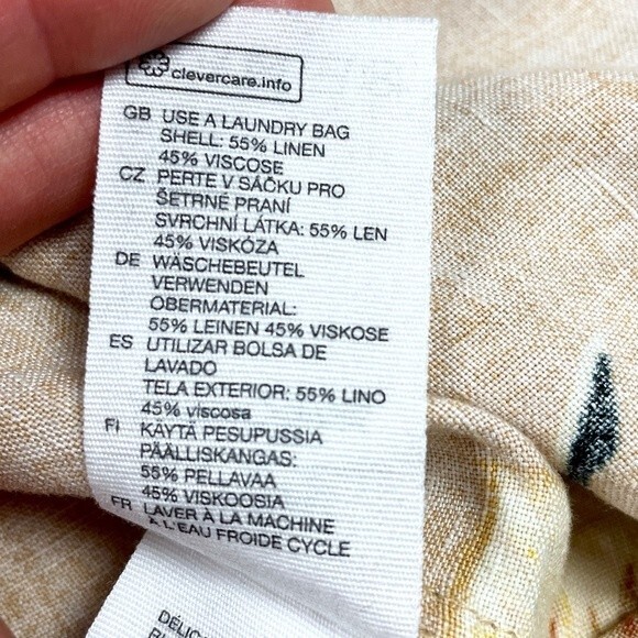 & Other Stories Linen Blend Wrap Mini Dress Tropical Flower Floral Print XS 2 - Picture 8 of 9